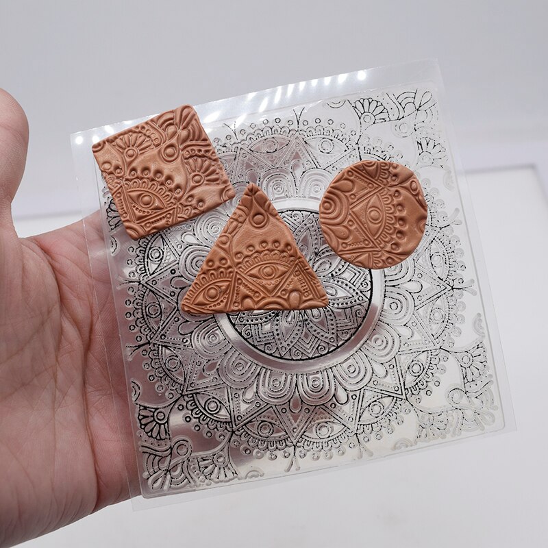 Polymer Clay Texture Stamp Sheets Mandala Pattern Template Clay Craft Art Supplies DIY Emboss Individual Pottery Tools