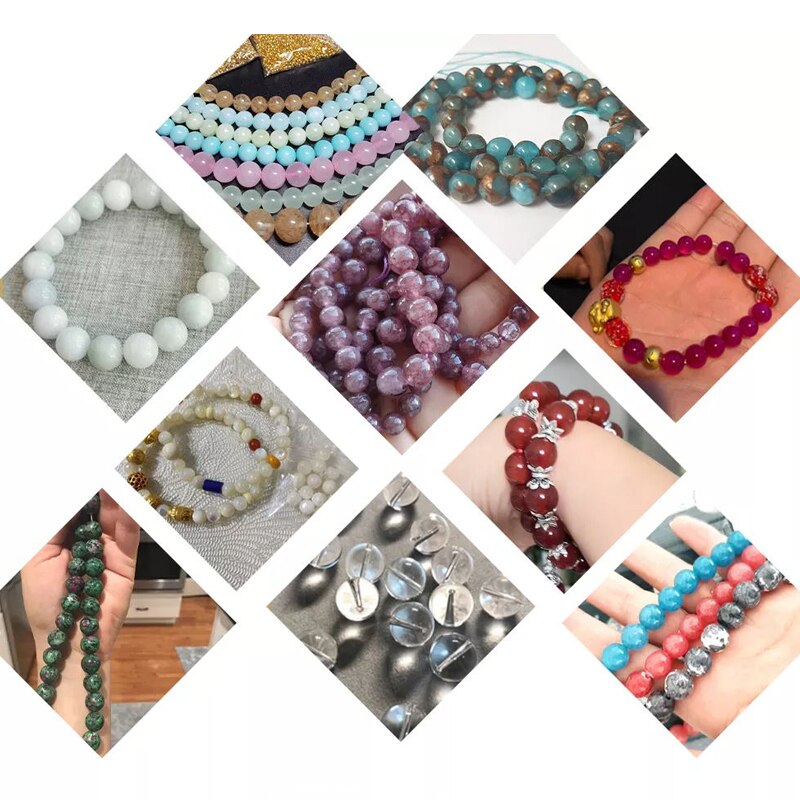 Lilla plating engel natursten perler rund løs spacer perle til smykker fremstilling diy charm armbånd halskæde tilbehør