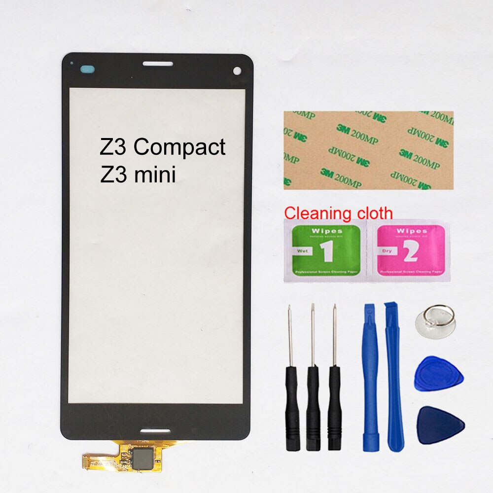 Panel táctil exterior con Sensor de cristal para Sony Xperia Z3 Compact Z3 mini Z3 Plus Z4 Digitalizador de pantalla táctil, D6603 D5803 E6533: Z3 Mini Black Tools