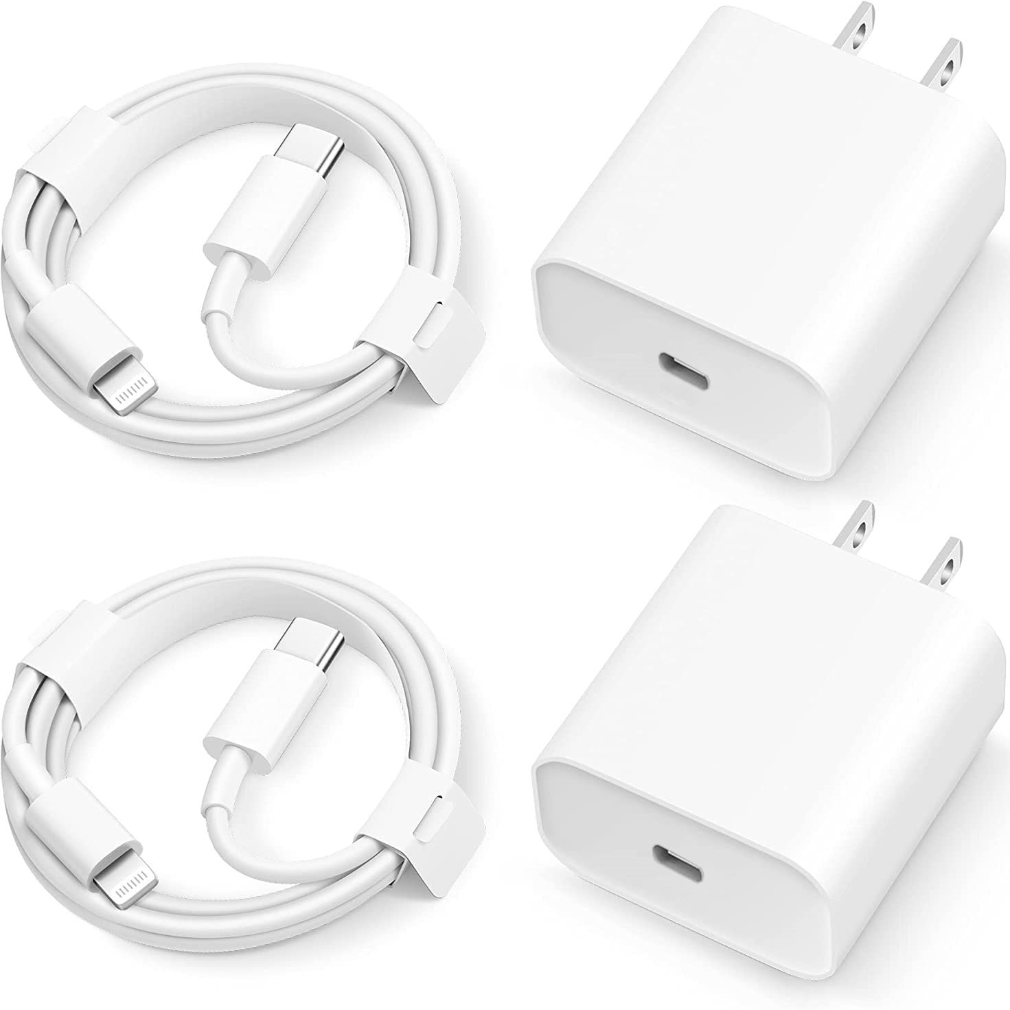 Pd 20W Usb Type-C Snel Opladen Muuradapter Oplader Met Kabelkabel Voor Iphone Ipad-2 Sets: WHITE