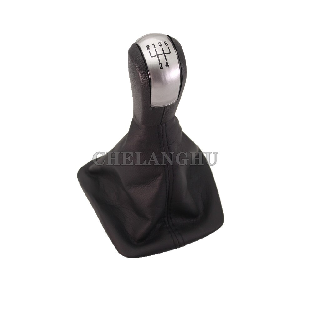 For Skoda Octavia A5 MK2 Sedan Combi 2004 2005 2006 2007 Car-styling 5 Speed Gear Stick shift knob Level leather Boot: black
