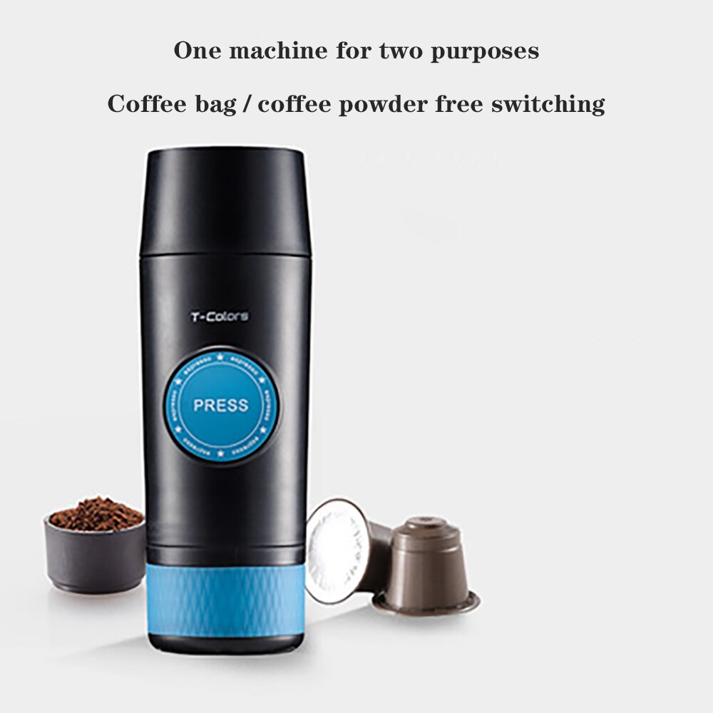Mini espresso portable coffee machine electric USB and cold extraction coffee powder capsules