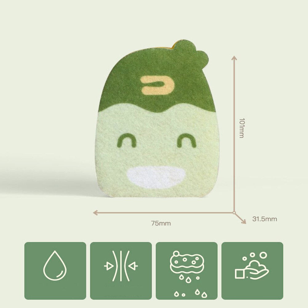 Utensilios de limpieza de cocina, toallitas de esponja con dibujos animados, cómodos y fáciles de limpiar
