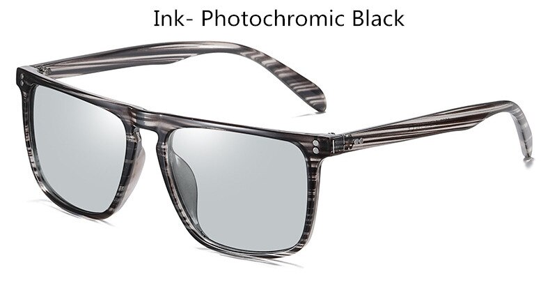 Mænds nattesyn polariserede fotokromiske briller, firkantede solbriller med farveskiftende solbriller  s193: Misfarvning af blæk