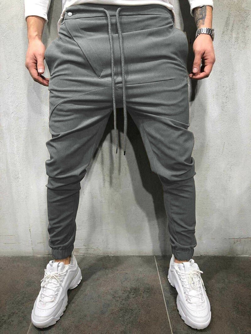 Merkki miesten perus jogger pehmeät housut puuvilla active urban slim fit kuminauha