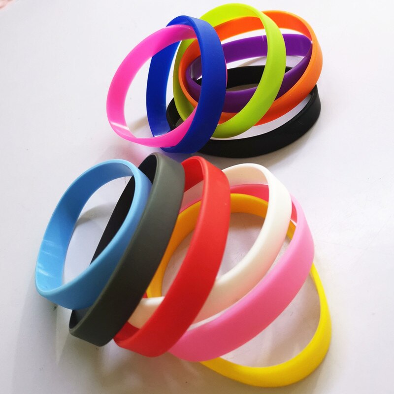 Silicone Rubber Wristband Flexible Wrist Band Cuff Bracelet Sports Casual Band For Anniversary Dating Party TXTB1