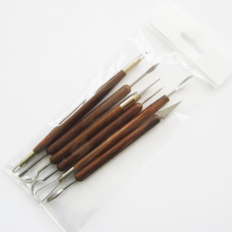 6 Pcs/Set Carving Tools Pottery Ceramics Tools Polymer Clay Modeling Tools Wax Carving Sculpt Tool