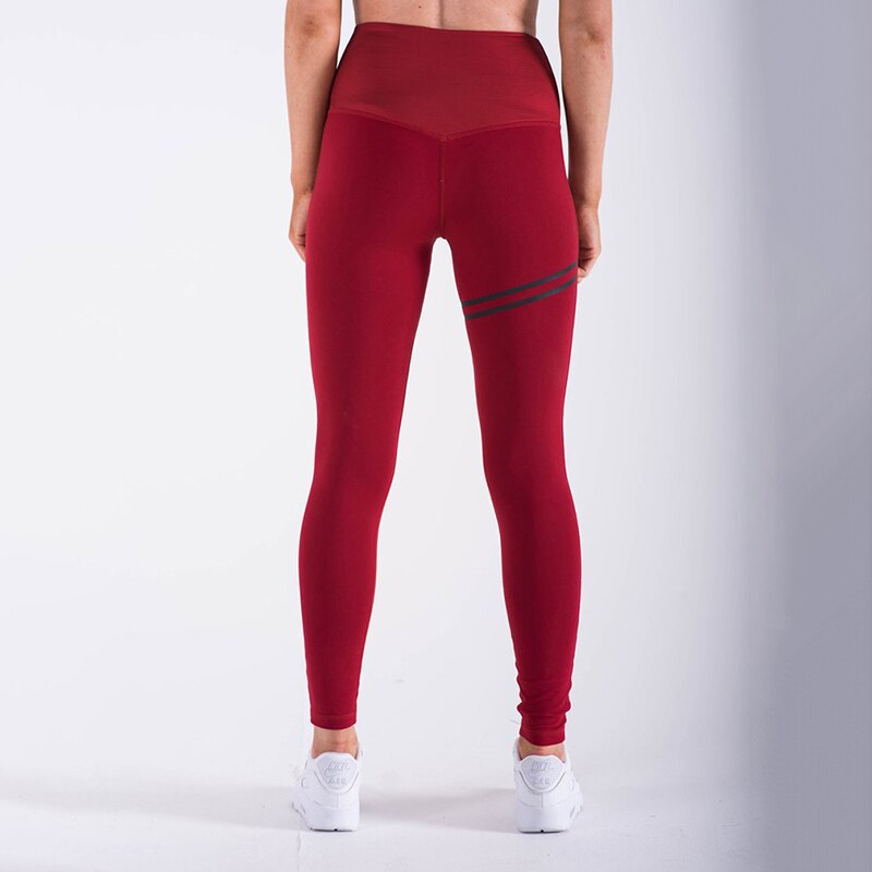 Fitness Kleding Vrouwen Elastische Sporting Leggings Streep Print Workout Legging Yoga Push Up Leggins Broek