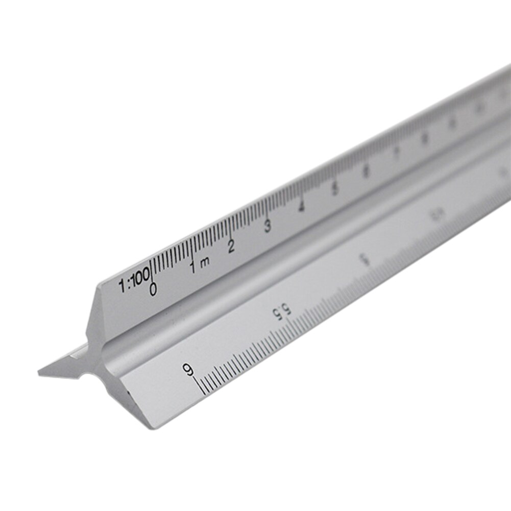30cm Aluminium Alloy Ruler 1/20 1/25 1/50 1/75 1/100 1/125 Triangular Scale Ruler For Graphics Triangular Measuring Ruler