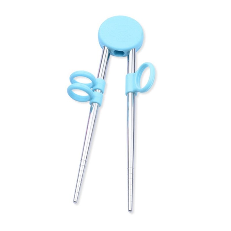 Kids Children Training Chopsticks Learning Chop Sticks Helper Reusable Tableware for Child Beginners Learner: BL