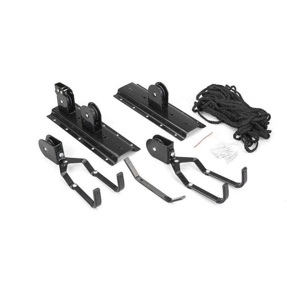 Takløft lastestativ til sykkel sykkel lagring garasje montert heisehjul reol 125 kg metall heis forsamlinger #b