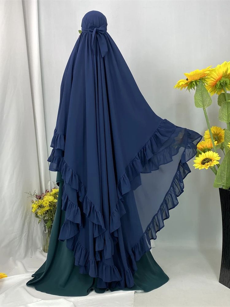 Ramadan solid khimar abaya dubai niqab turkiet arabisk muslim turban hijab islam bönekläder för kvinnor djellaba musulmans femme