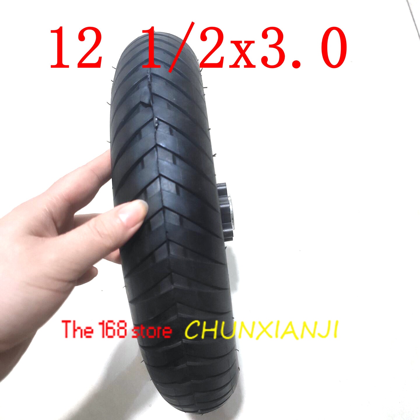 Size 12 1/2 X 3.0 Inflation Wheel with Disc Brake Hole Rims Fits Electric Scooters and E-Bike Folding Bicycle 12 Inch Wheel Tyre