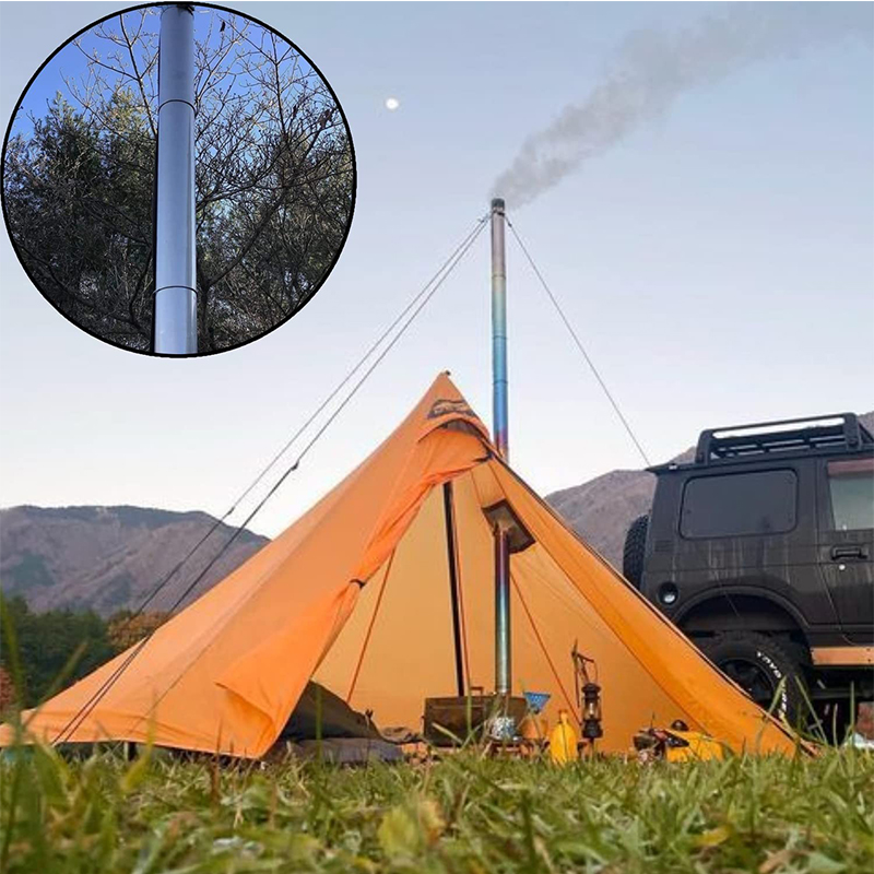Tuyau de cheminée Portable en acier inoxydable, rouleau métallique, pour tente de Camping en plein air, poêle à bois, bricolage, accessoires de poêle