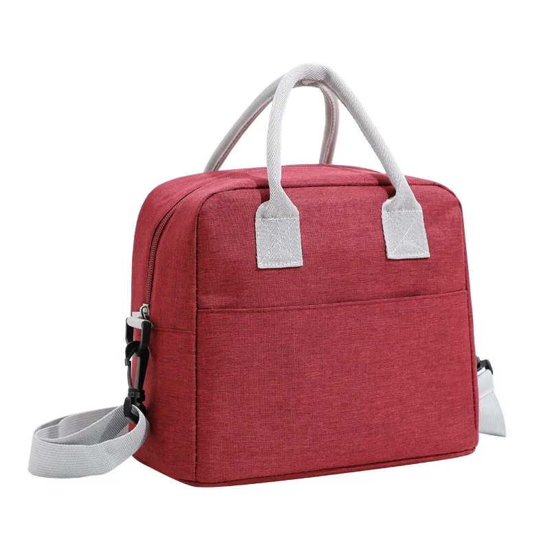 Portable Lunch Bag Cooler Tote Hangbag Picnic Insulated Box Canvas Thermal Food Container Men Women Kids Travel Lunchbox: SKY BLUE