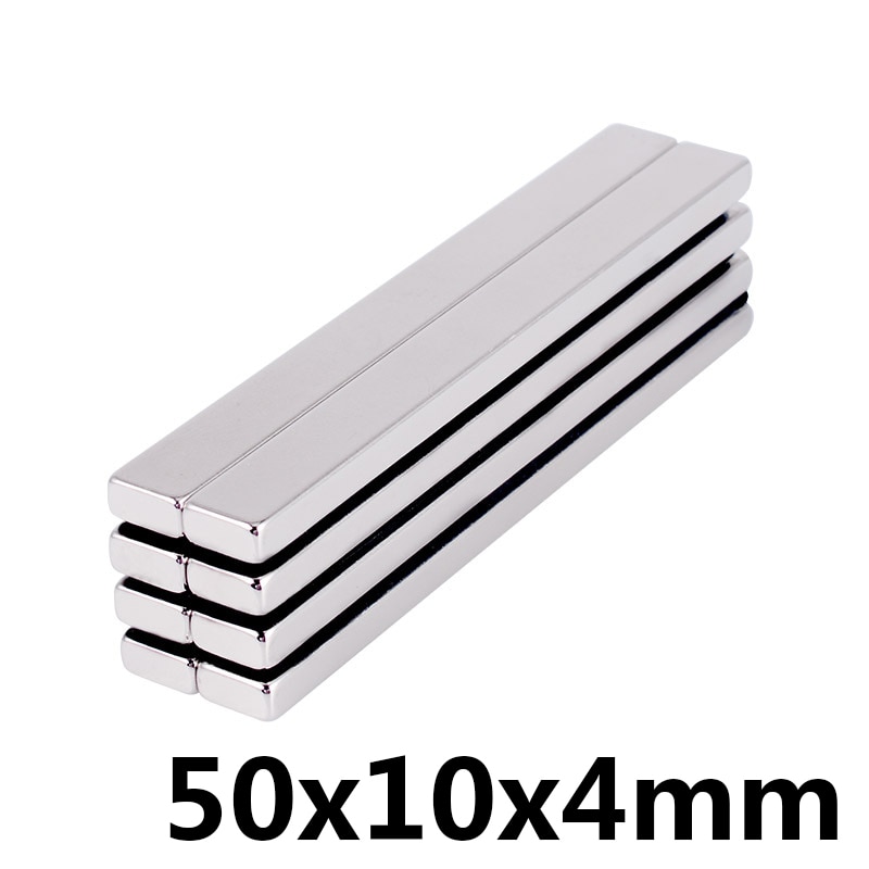 2 stks Neodymium magneet 50x10x4mm N35 Kleine Vierkante power Sterke magneten 50*10 * 4mm Zeldzame Aarde Neodymium Magneten 50x10x4 m N35