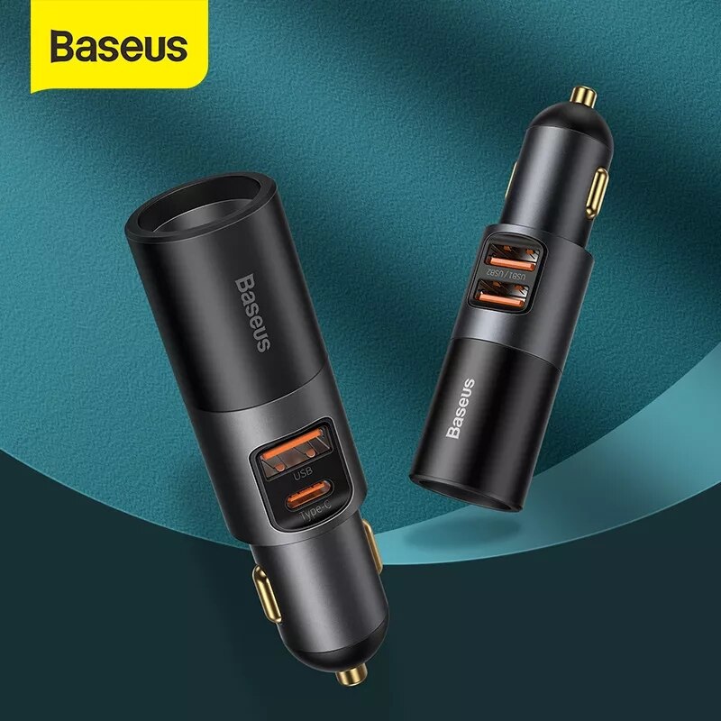 Baseus 120W Auto Ladung Schnell Ladegerät mit Zigarette Leichter Telefon ladegerät Arbeit mit Auto von 12V zu 24V Für IPhone Huawei Samsung