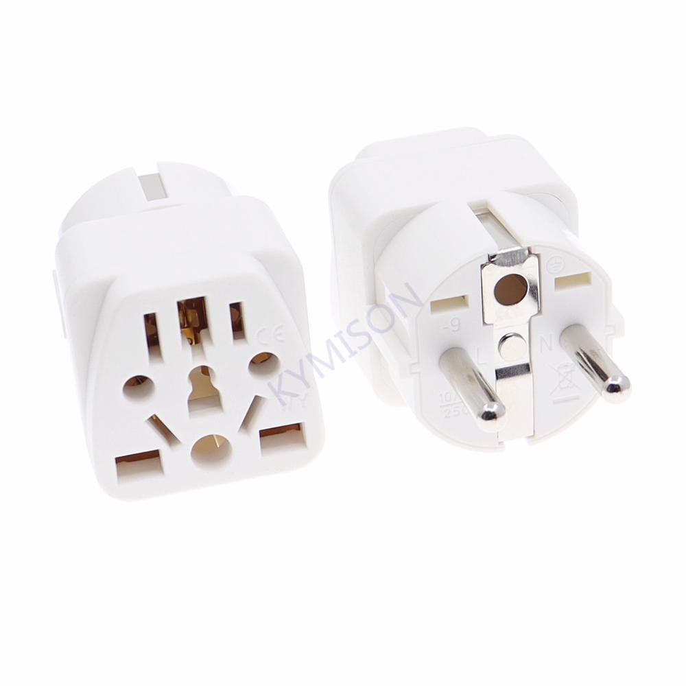 Universal Italy Switzerland India UK US AU to EU German Russia AC Power Socket Schuko Plug Travel Charger Adapter Converter