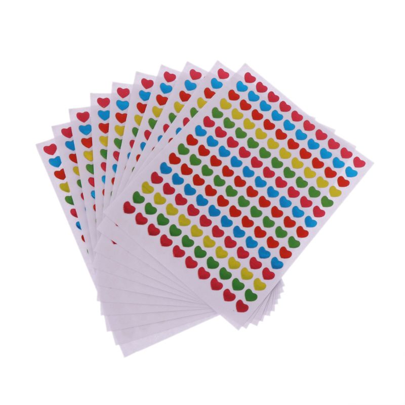10 Sheets Heart Stickers Love Decorative Sticker Envelopes Cards Craft Scrapbooking Party Favors Prize Class Rewards: 8