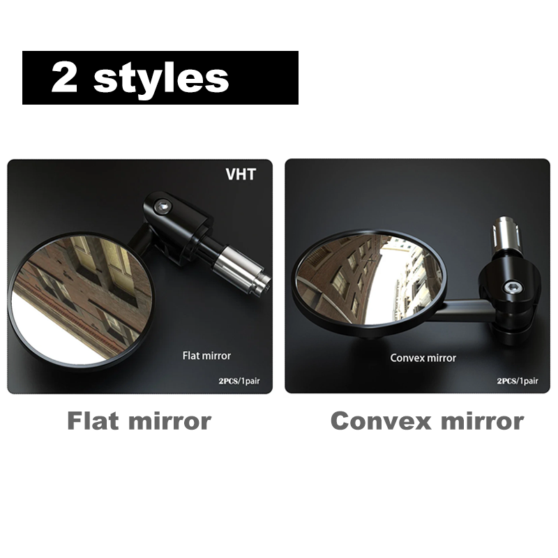 2 pçs 1 par de espelho retrovisor da motocicleta lidar com barra final acessórios moto 16mm universal moto guiador redondo 7/8 "alça barra