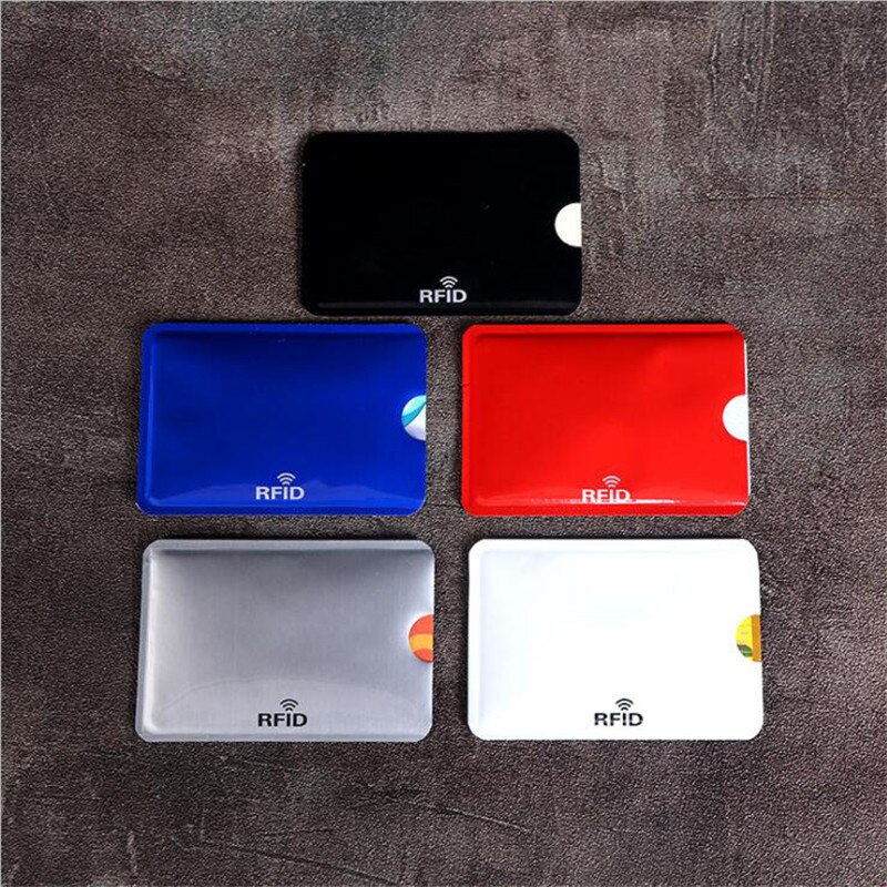 5Pcs Anti Rfid Kaarthouder Nfc Blokkeren Reader Lock Id Bank Kaarthouder Student Id-kaarten Wallet Paspoort Protector aluminium