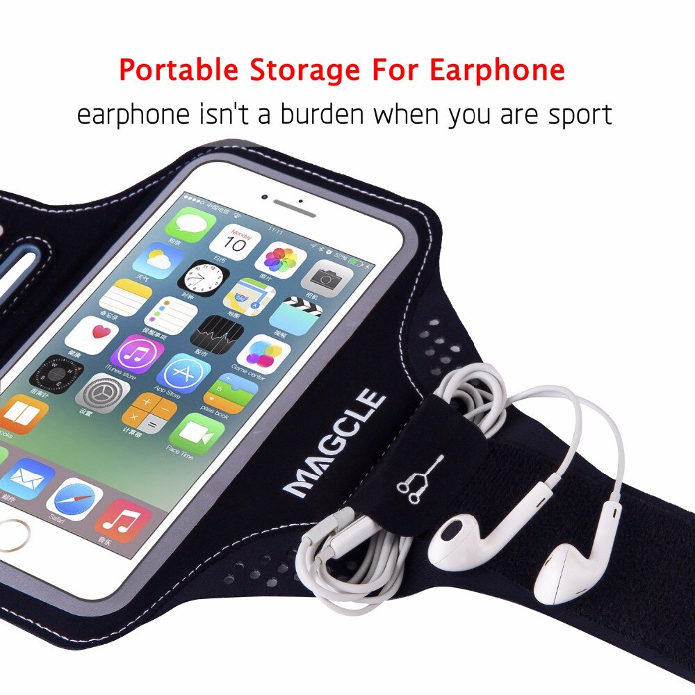 Magcle 5.5 inch armbandhoesje van tpu, sportjoggingarmbandtas voor iphone x, iphone 8 plus, samsung mobiele telefoonhoesje