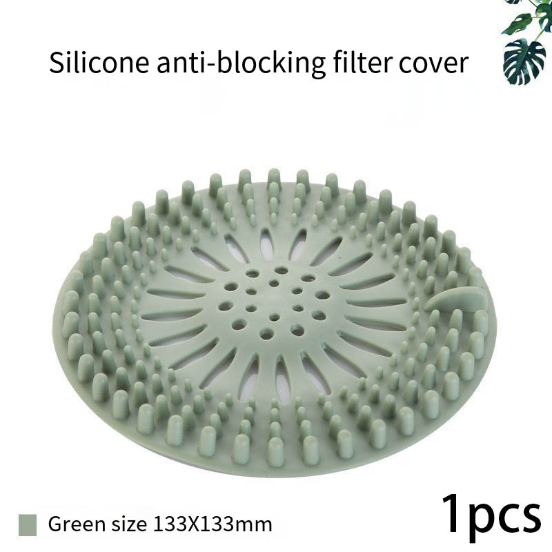 Écran de filtre à eaux usées, drain de sol, salle de bains, prévention des cheveux, cuisine, toilettes, couvercle de salle de bains, artefact d'évier anti-colmatage: green