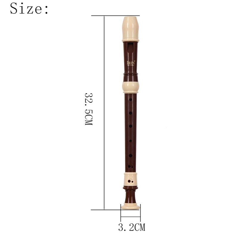 Irin-Grabadora de clarinete Soprano Abs, flauta larga, grabadora barroca, Accesorios para Instrumentos Musicales de huellas para principiantes (café)