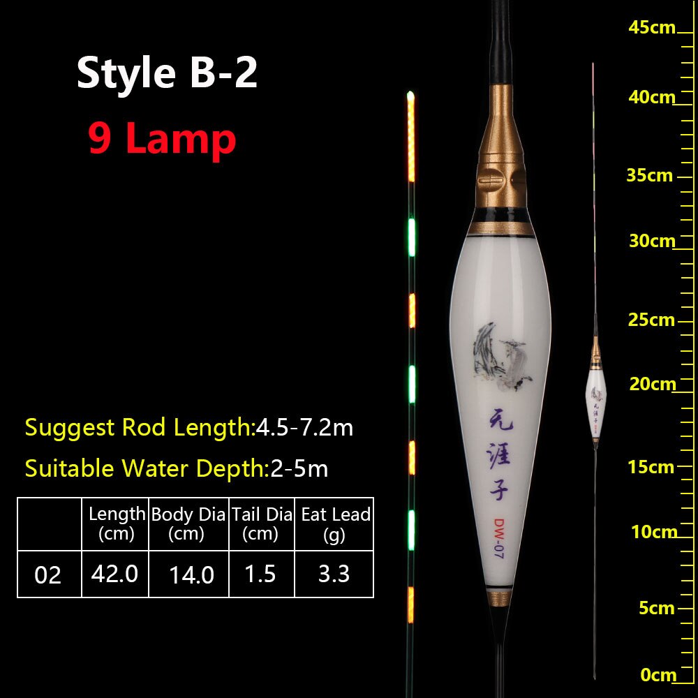 Fishing Float Special Light LED Luminous Floats High Brightness Fishing Bobbers High Sensible Electronic Float Fishing accessory: Style B-2