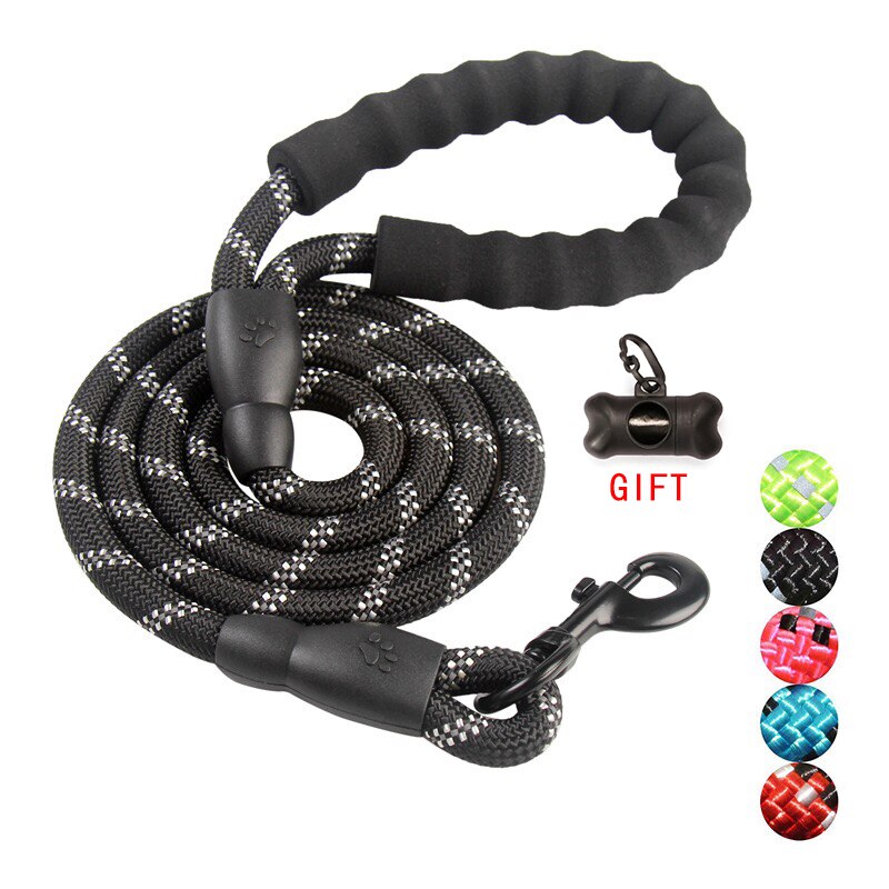 Durable Nylon Dog harness Color 1.5M Pet Dog Leash Walking Training Leash Cats Dogs Leashes Strap Dog Belt Rope: Black