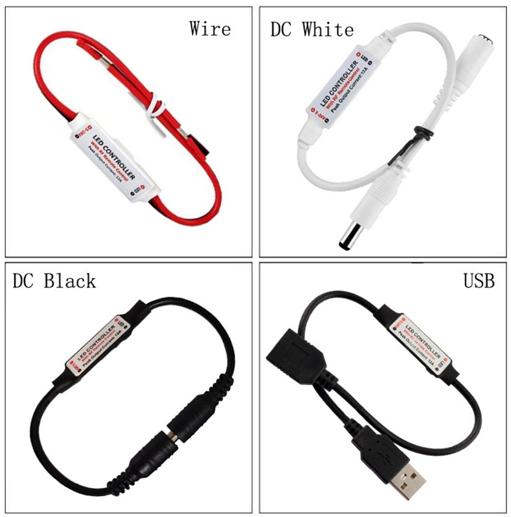 Mini 11Keys RF Wireless Led Remote Controller Single Color Dimmer DC5-24V For 5050 3528 2835 5730 3014 Led Strip