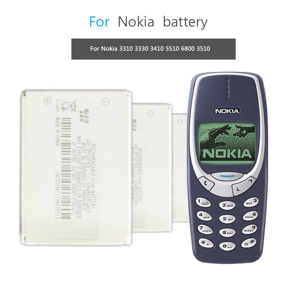 Mobiele Telefoon Batterij Voor Nokia 3310 3330 3410 3510 5510 3530 3335 3686 3685 3589 3315 3350 3510 6650 6800 batterij BLC-2 800mAh