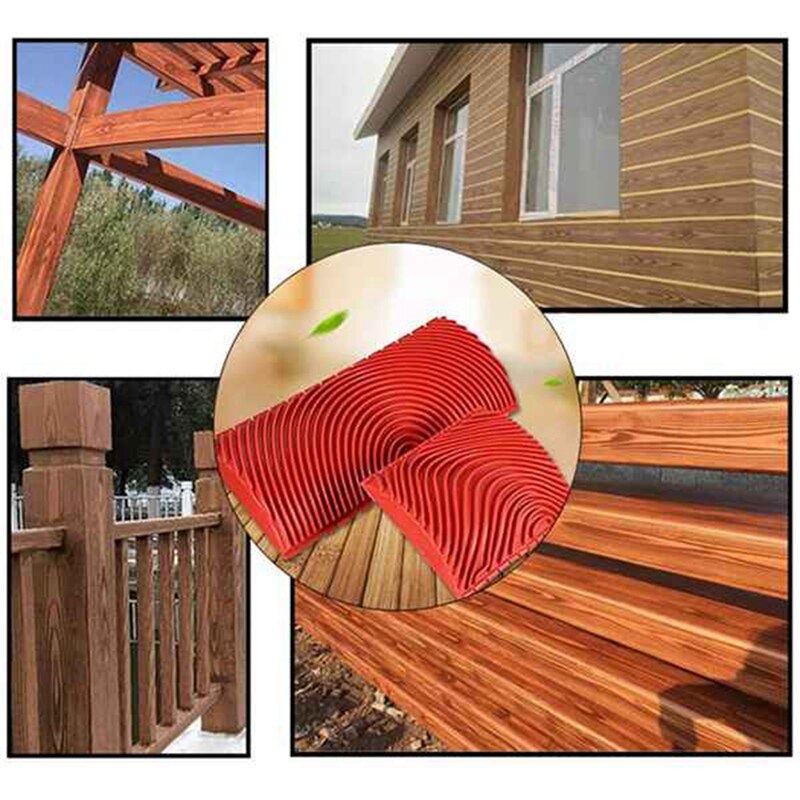 HLZS-6Pcs Wall Texture Art Painting Tool Set Wood Graining Painting Tool Art Wallpaper Imitation Wood Grain Tool