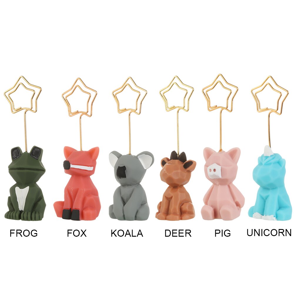 1pc Cute Animal Photo Paper Clip Holder Desk Koala Unicorn Card Memo Clip Wedding Favors Place Card Decoration Birthday
