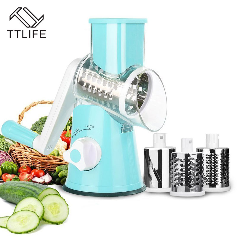 TTLIFE 3 Stainless Steel Blades Vegetable Cutter Apple Slicer Potato Carrot Onion Chopper Grater Durable Slicer Kitchen Gadget