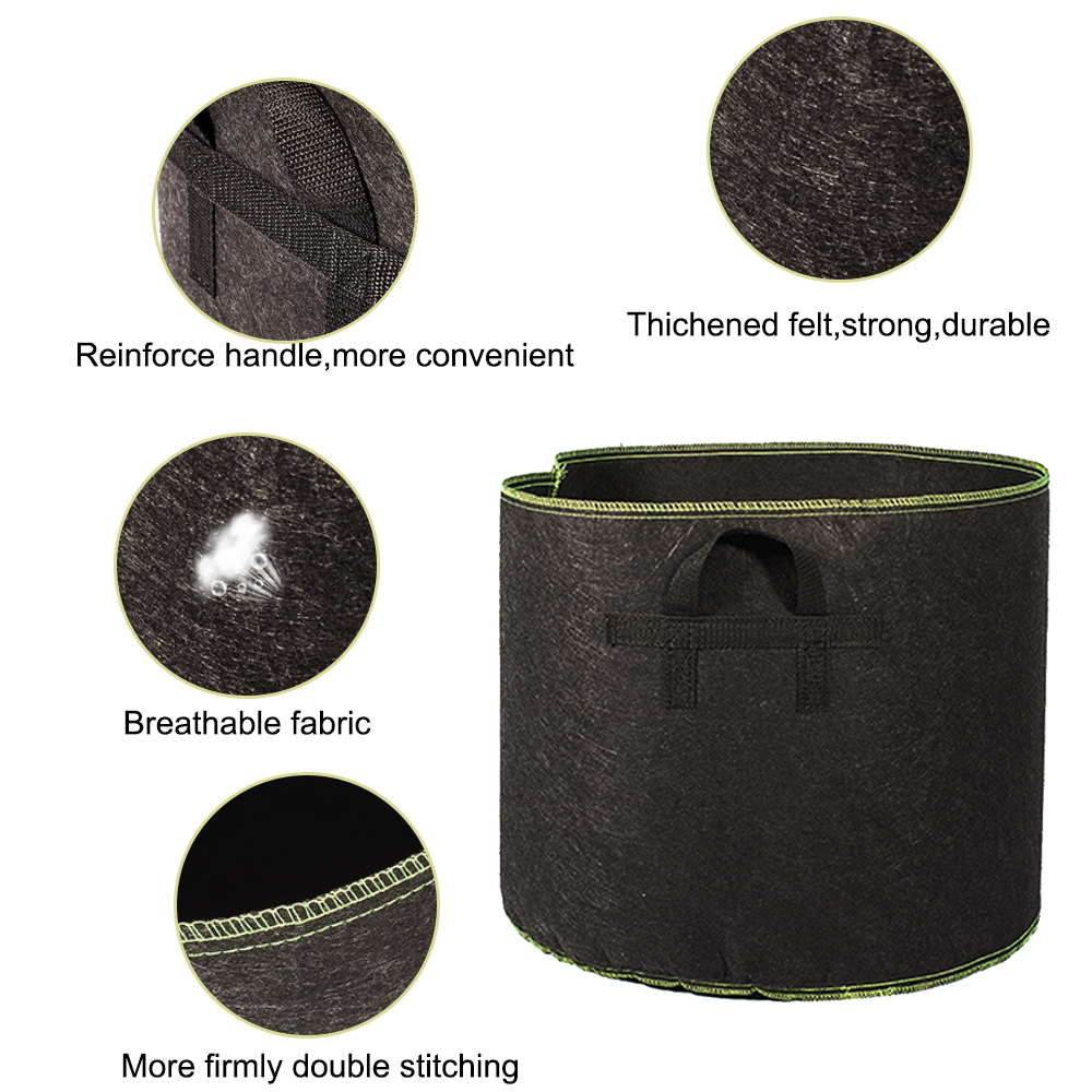 5/10/20 Gallon Grow Bag Non Woven Fabric Garden Plant Grow Bag Vegetable Flower Pot Potato Planting Supplies