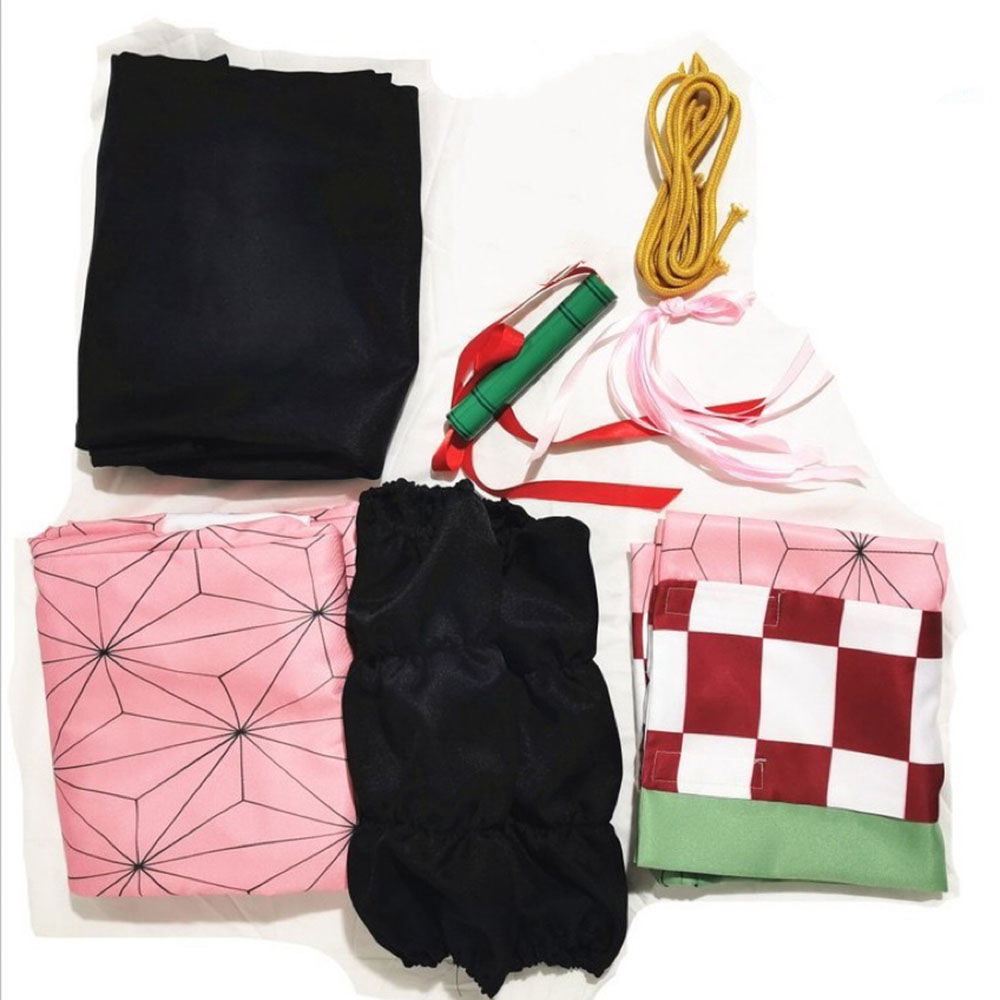 Nezuko Kamado Nezuko Cosplay Costume, uniforme de perruque Nezuko avec accessoires pour adultes, olympiques d'Halloween et de carnaval