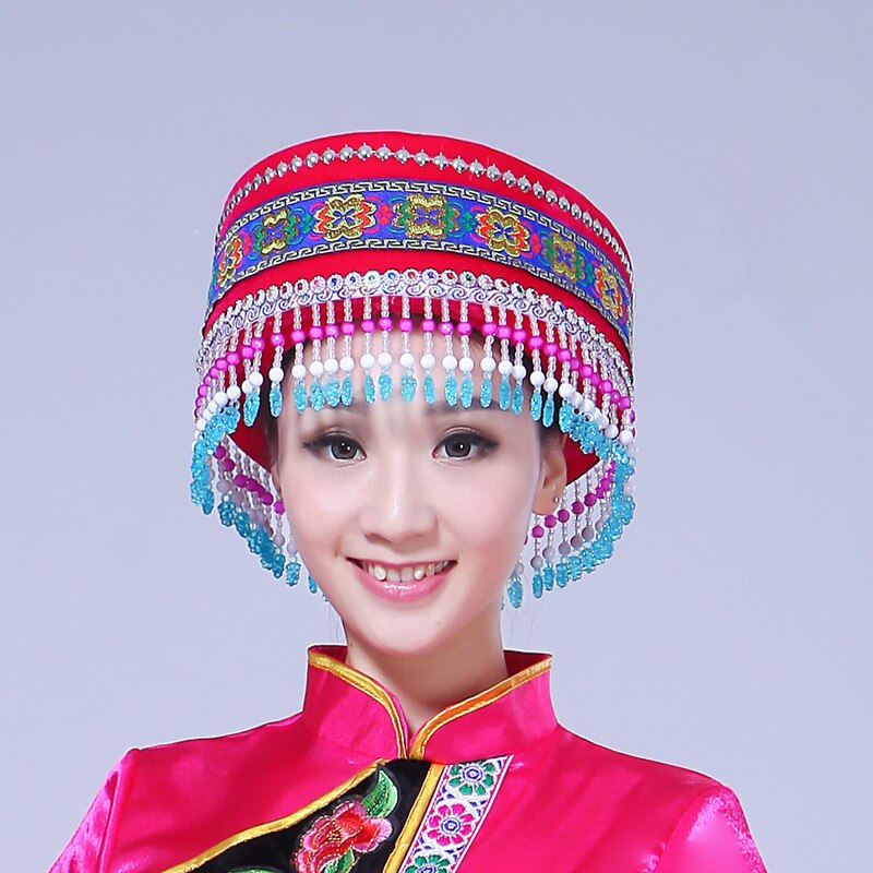 Miao – chapeaux chinois pour femmes, coiffure de danse, accessoires pour cheveux, couvre-chef traditionnel, pour spectacle sur scène: C