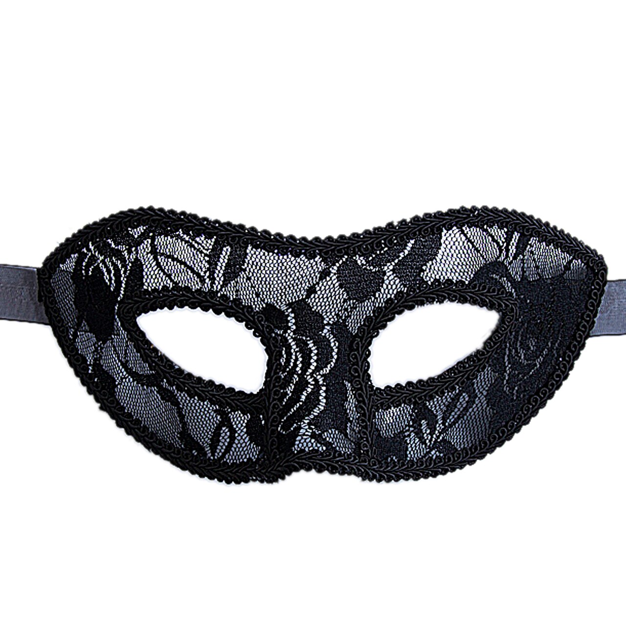 Vrouwen kant venetiaans masker bloemenmasker feest gala bal mardi gras masker: Zwart