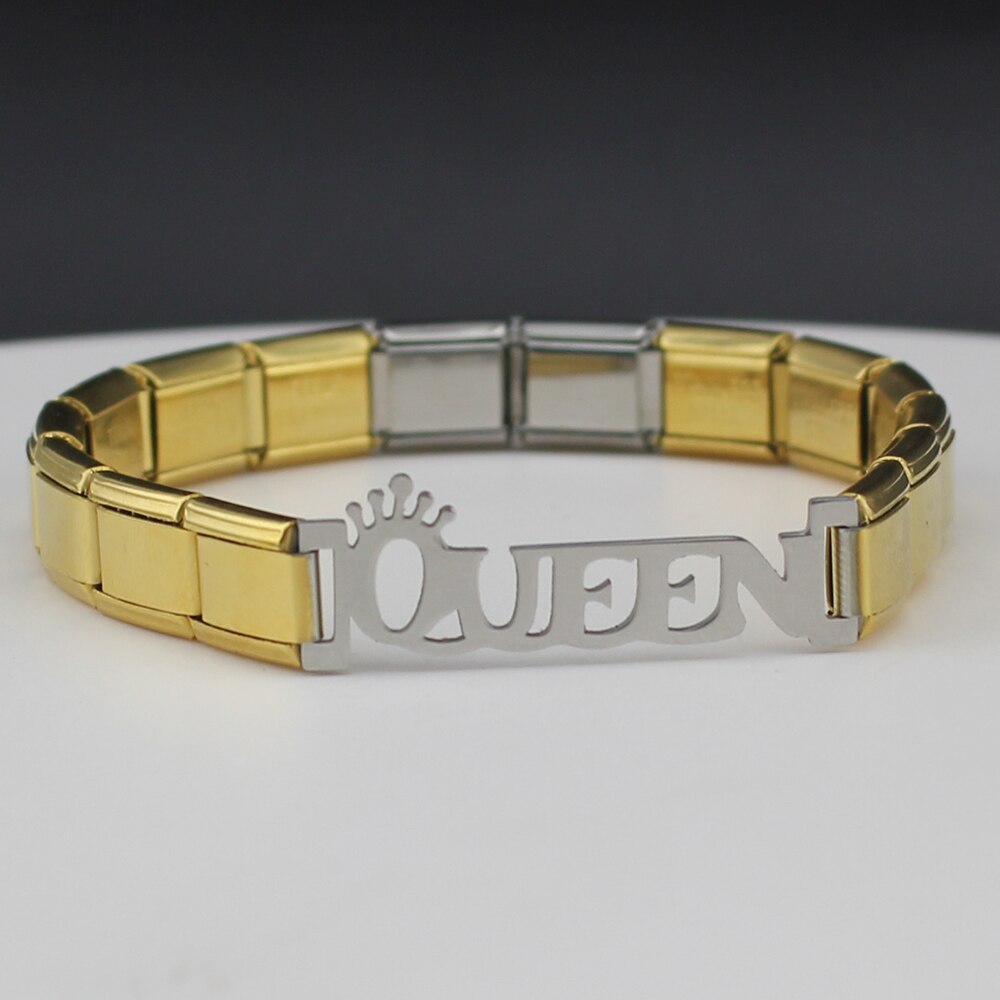 Hapiship 2018 Monili delle Donne di Modo regina di Fascino in Acciaio Inox 7 di colore 9 millimetri Braccialetto Del Braccialetto per Le Donne Della Ragazza Moglie gioielli G081: oro