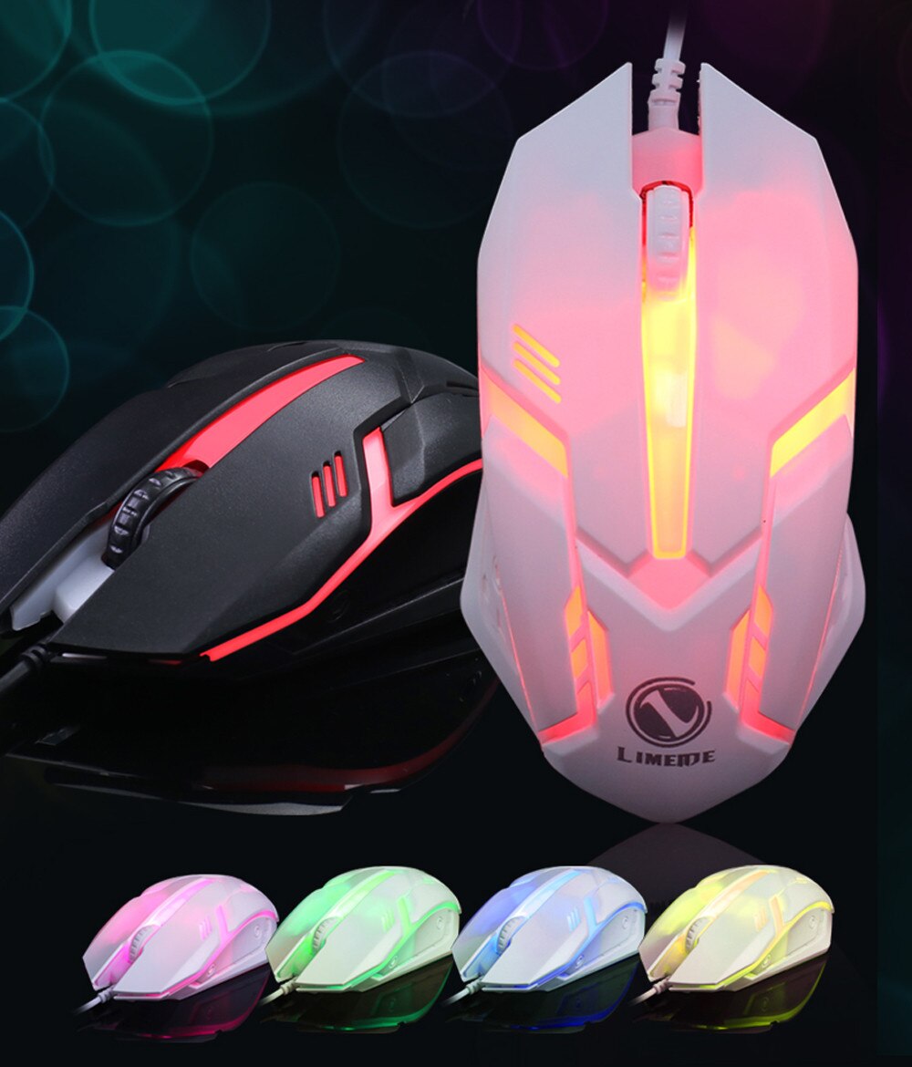 Gaming keyboard and Mouse Set Colorful LED Backlit wiredMouse Optical Gaming set For Laptop Computer PC Gamer 20j4