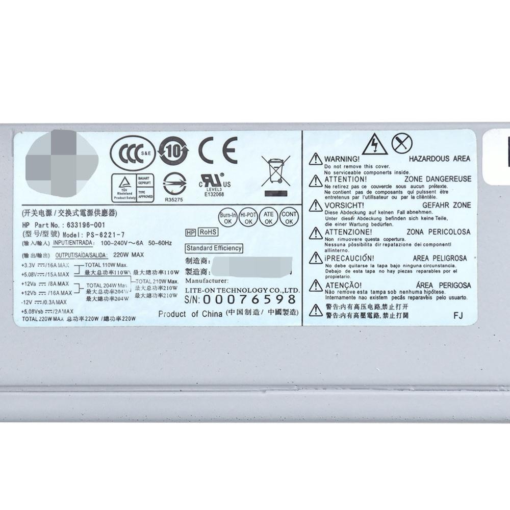 Para HP S5 de PCA227 PCA222 633195-001 633196-001 633193-001 220W
