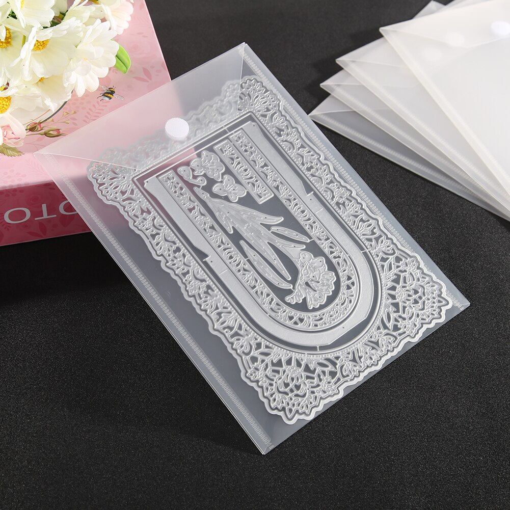 10PCS 18x13cm 24x18cm Plastic Storage Pockets For Clear Stamp Cutting Dies Collection Magic Tape PP Storage Bag