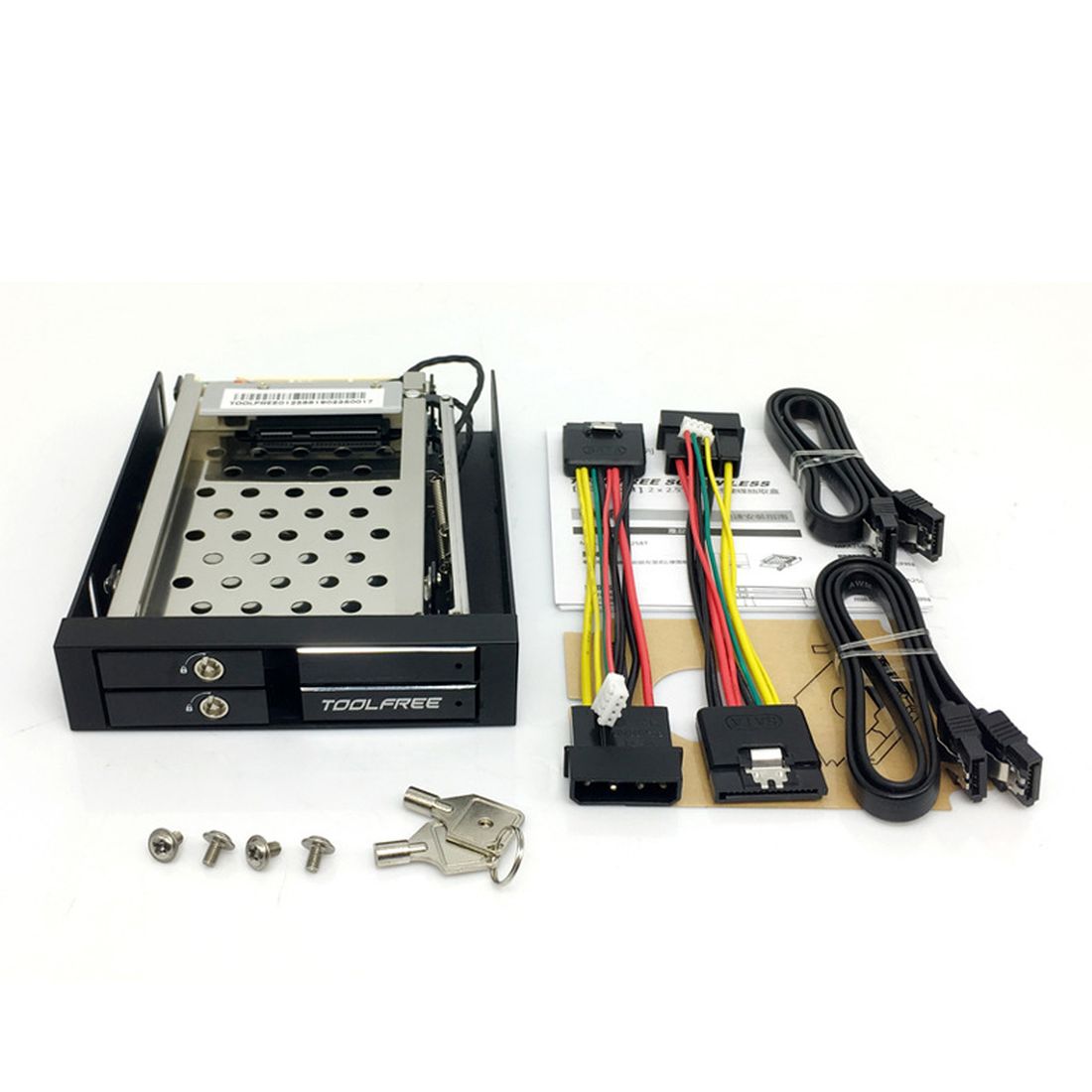Caja de extracción de disco duro con indicador LED, herramienta libre MRA261AL/MRA258AL, 2,5 pulgadas, Bahía individual/doble, SATA 6gbps, HDD/SSD