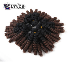 Eunice Funmi Curly Hair Bundles 4Pcs/Pack 18inch *4 Synthetic Hair Weave Ombre Color Grey/BUG/#30 Fiber Hair Extension