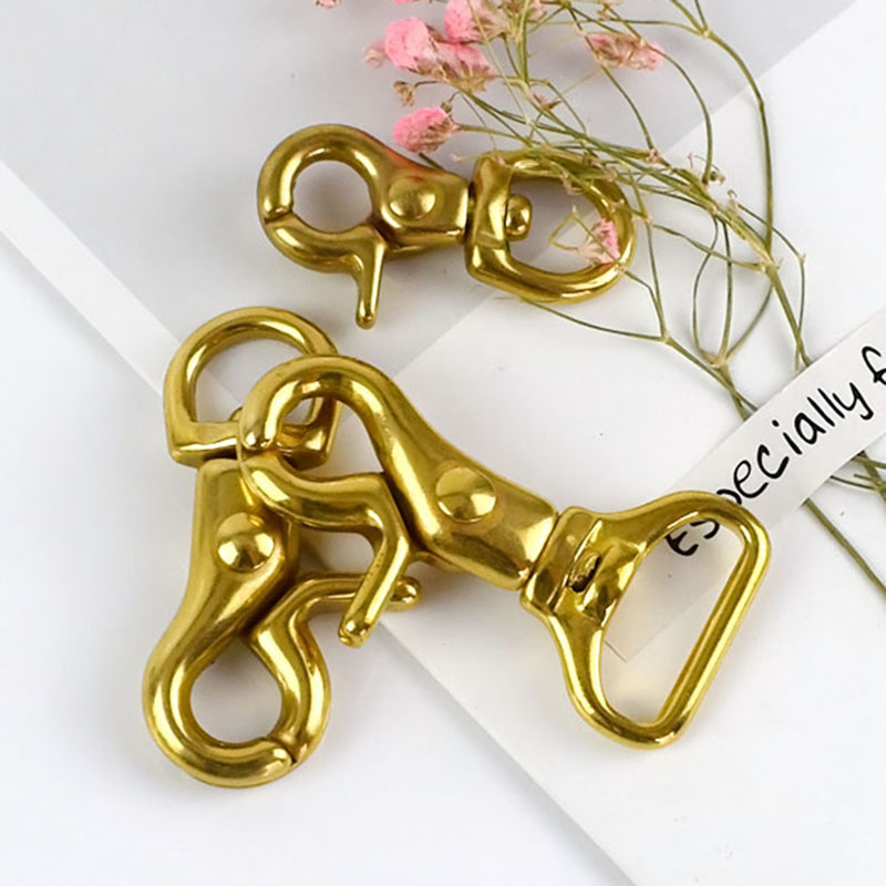 Meetee 2/5Pcs 8-25mm Solid Brass Buckle Bag Lobster Clasp Swivel Trigger Clips Dog Snap Buckles Strap Clamp Hang Hook Accessory