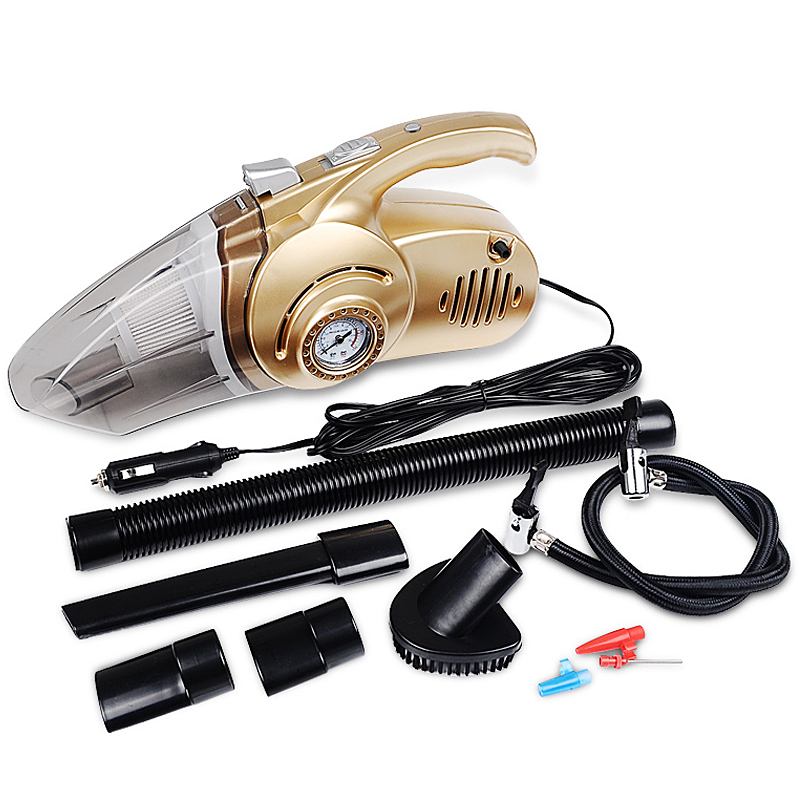 4 in 1 Multifunction Car Vacuum Cleaner with Digital Display Portable Dual Use Car Inflatable Pump Pressure Gauge Air Compressor: Default Title