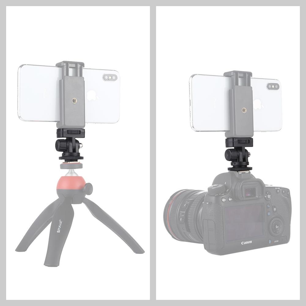 PULUZ Vlogging Accessories Rig Vlog Camera Clamp 1/4" Thread Cold Shoe Tripod Mount Adapter for Smartphone LED Light DIY Options