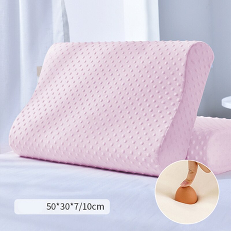 Memory Foam Kussen Orthopedisch Kussen Trage Rebound Nek Bescherming Zacht Kussen Massage Cervicale Gezondheidszorg Kussen Beddengoed Kussen: Roze