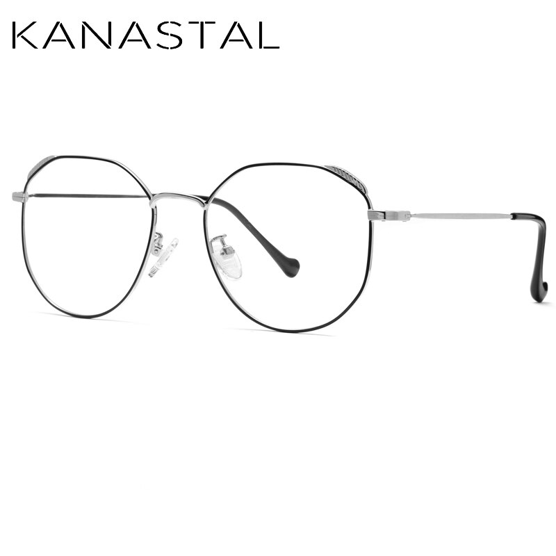 KANASTAL, gafas de protección de luz azul para ordenador, gafas ópticas para juegos, antifatiga, 1906: black silver